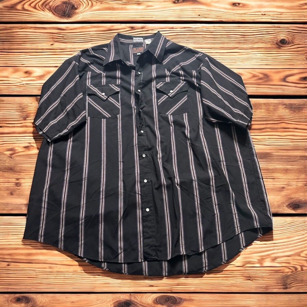 Vtg Plains Westernwear Pearl snap Shirt Mens 2XLT